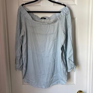 BDG striped off the shoulder tunic